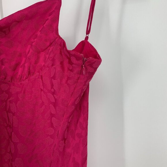 WAYF Slip Dress Elvira Midi Pink Leopard Print Sleeveless - Picture 10 of 16